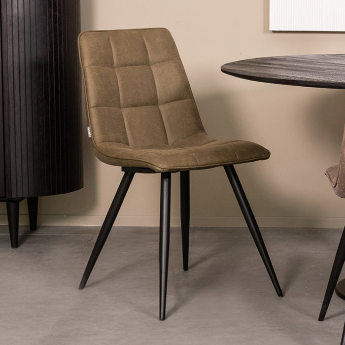 LABEL51 Eetkamerstoel Bistro - Moss - Micro Suede - Black Frame-Eetkamerstoelen-LABEL51