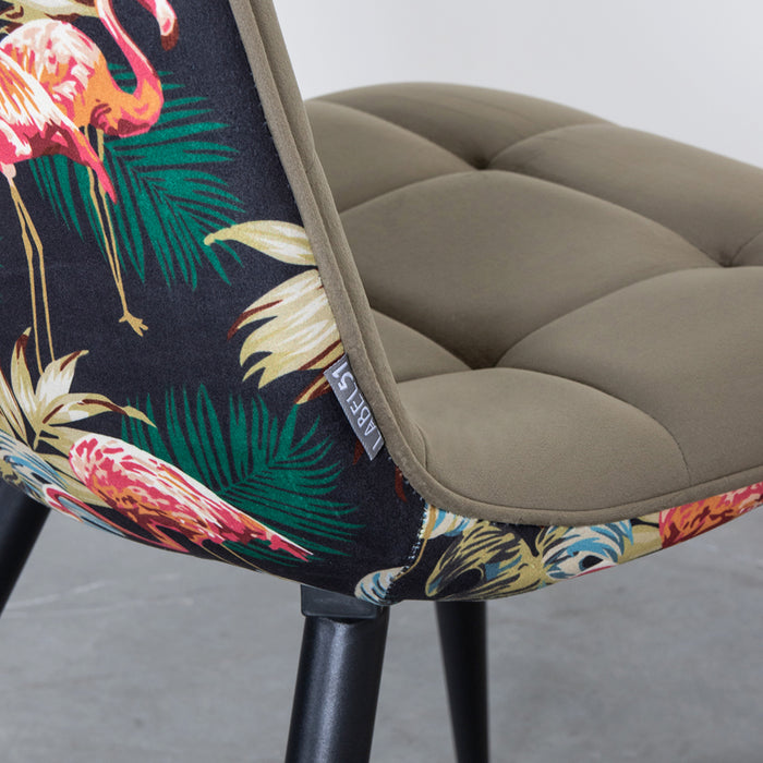 LABEL51 Eetkamerstoel Bistro - Multicolor - Fluweel - Black Frame-Eetkamerstoelen-LABEL51