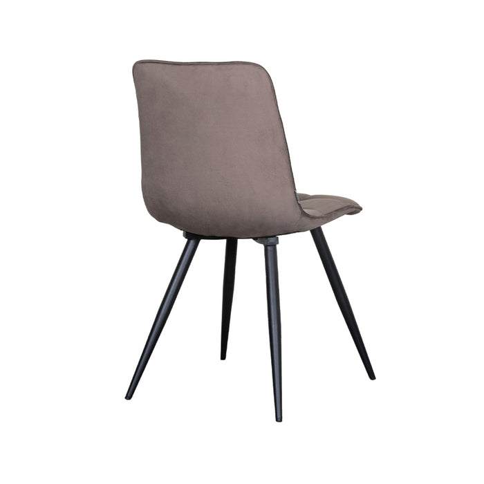 LABEL51 Eetkamerstoel Bistro taupe fluweel 46x59x86 cm