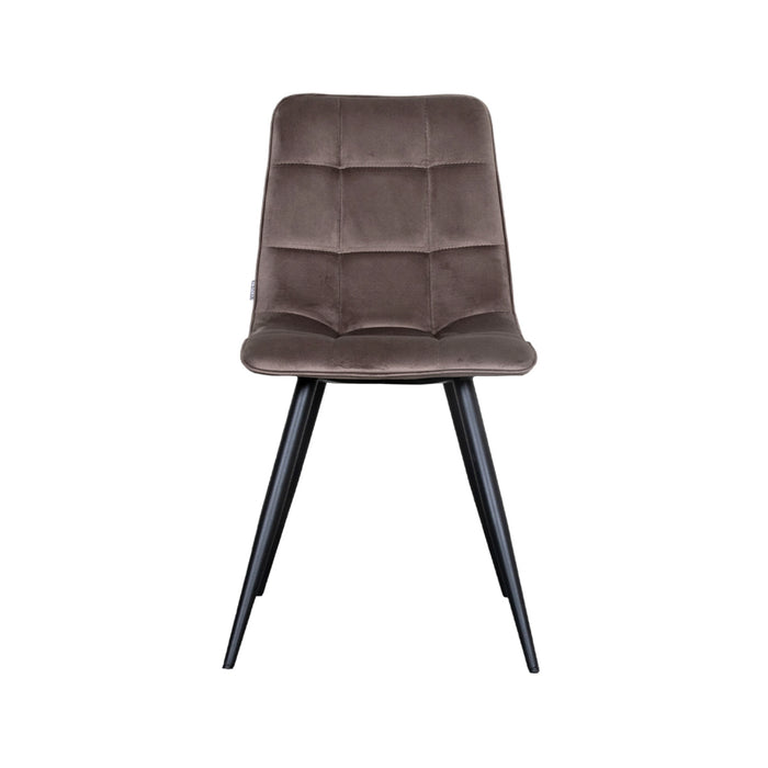 Eetkamerstoel Bistro - Taupe - Fluweel-Eetkamerstoelen-LABEL51