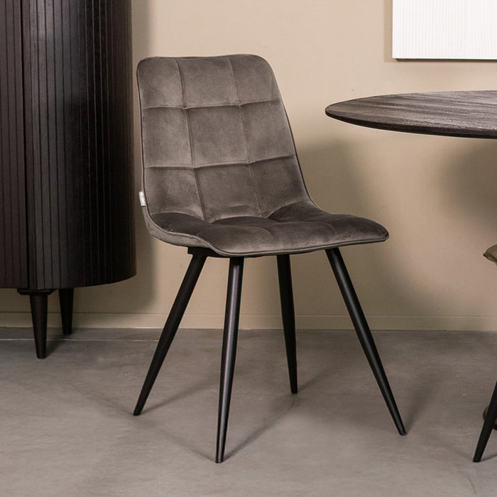 LABEL51 Eetkamerstoel Bistro - Taupe - Fluweel-Eetkamerstoelen-LABEL51