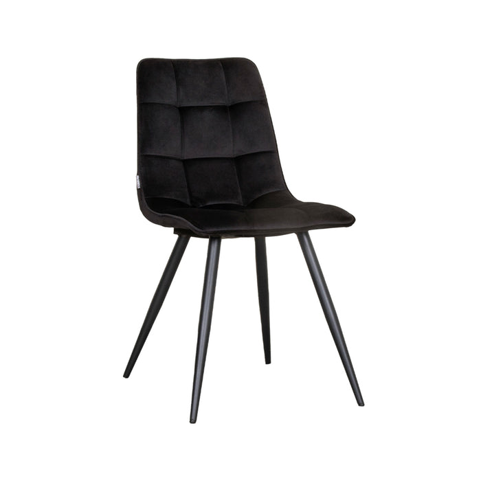 LABEL51 Eetkamerstoel Bistro - Zwart - Fluweel-Eetkamerstoelen-LABEL51