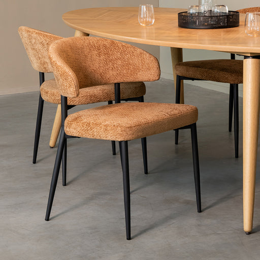 LABEL51 Eetkamerstoel Bliss - Cognac - Elite - Black Frame-Eetkamerstoelen-LABEL51