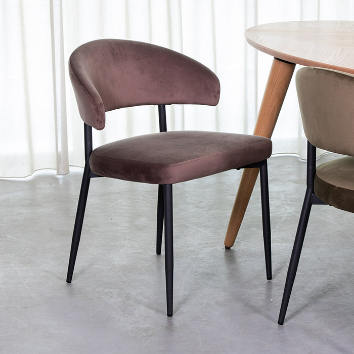 LABEL51 Eetkamerstoel Bliss - Taupe - Fluweel-Eetkamerstoelen-LABEL51
