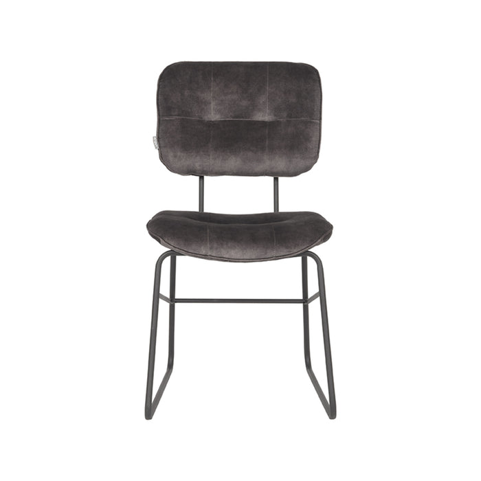 LABEL51 Eetkamerstoel Dez - Antraciet - Velours-Eetkamerstoelen-LABEL51