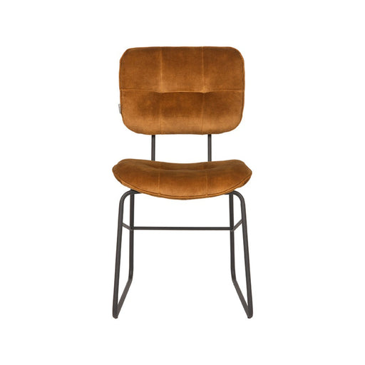 LABEL51 Eetkamerstoel Dez - Oker - Velours - Zwart Metalen Frame-Eetkamerstoelen-LABEL51