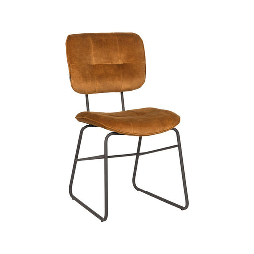 LABEL51 Eetkamerstoel Dez - Oker - Velours - Zwart Metalen Frame-Eetkamerstoelen-LABEL51
