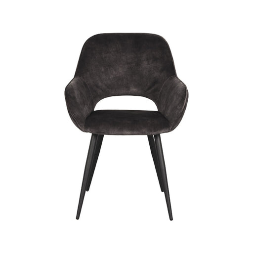 LABEL51 Eetkamerstoel Fer - Antraciet - Velours-Eetkamerstoelen-LABEL51