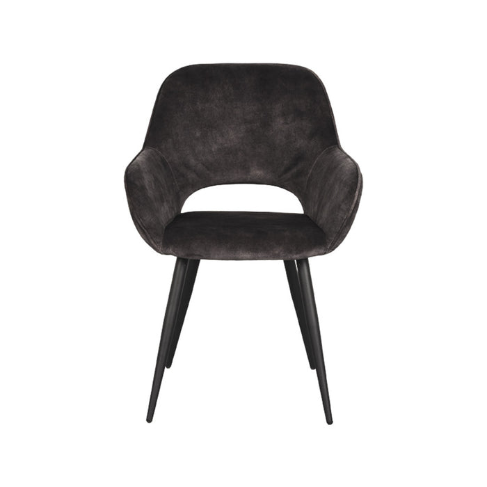 LABEL51 Eetkamerstoel Fer - Antraciet - Velours-Eetkamerstoelen-LABEL51