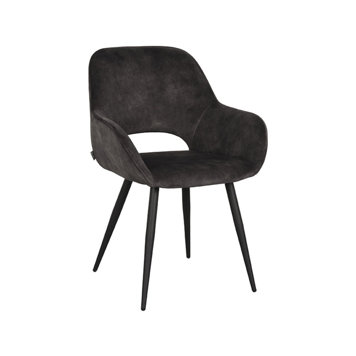 LABEL51 Eetkamerstoel Fer - Antraciet - Velours-Eetkamerstoelen-LABEL51