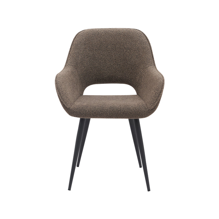 LABEL51 Eetkamerstoel Fer - Bruin - Boucle - Black Frame-Eetkamerstoelen-LABEL51