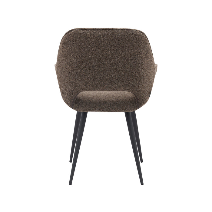 LABEL51 Eetkamerstoel Fer - Bruin - Boucle - Black Frame-Eetkamerstoelen-LABEL51