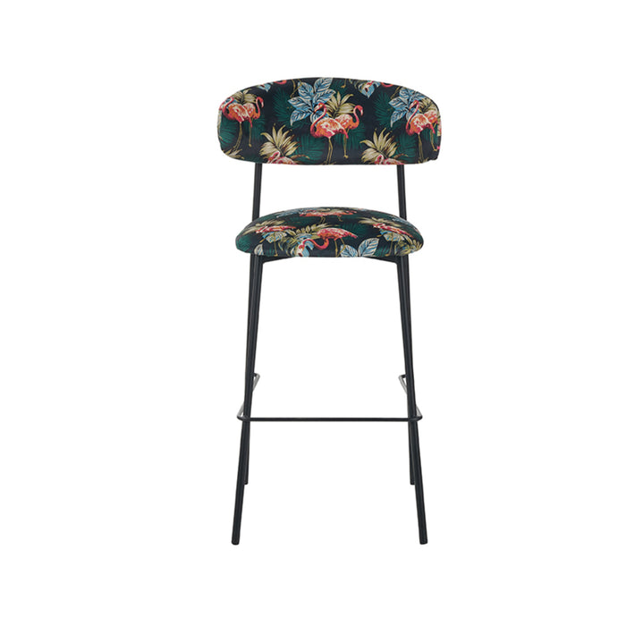LABEL51 Eetkamerstoel Ferry - Printed Flamingo - Fluweel - Hoog-Eetkamerstoelen-LABEL51