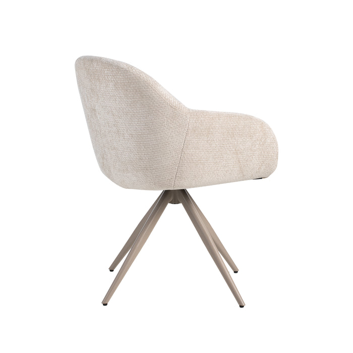 Eetkamerstoel Fiby - Naturel - Elite - Taupe Metalen Frame-Eetkamerstoelen-LABEL51