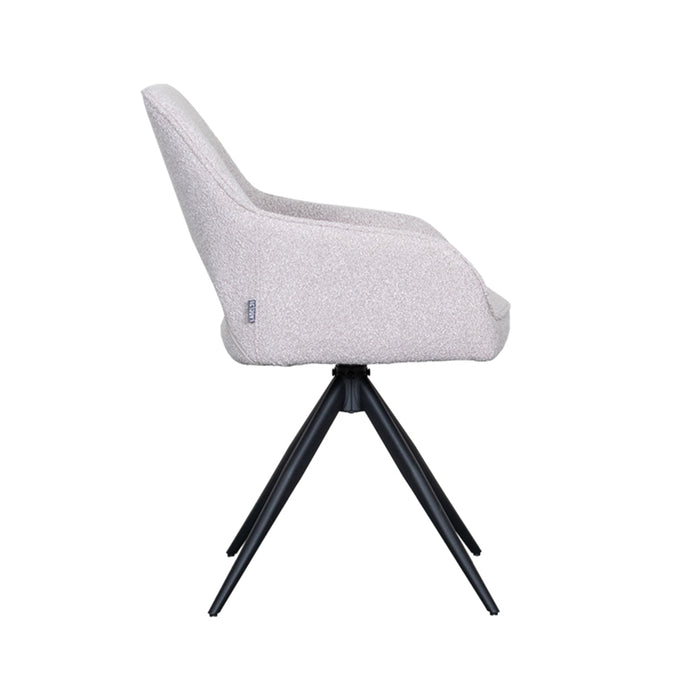 LABEL51 Eetkamerstoel Finley - Naturel - Boucle - Draaibaar-Eetkamerstoelen-LABEL51