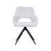 LABEL51 Eetkamerstoel Finley - Wit - Boucle - Black Frame - Draaibaar-Eetkamerstoelen-LABEL51