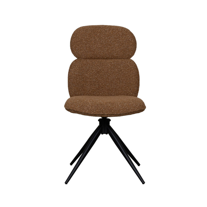 LABEL51 Eetkamerstoel Finn - Coral - Boucle - Black Frame - Draaibaar-Eetkamerstoelen-LABEL51