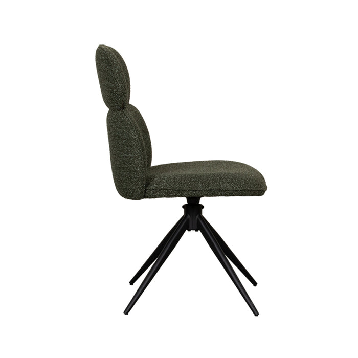 LABEL51 Eetkamerstoel Finn - Forest - Boucle - Black Frame - Draaibaar-Eetkamerstoelen-LABEL51