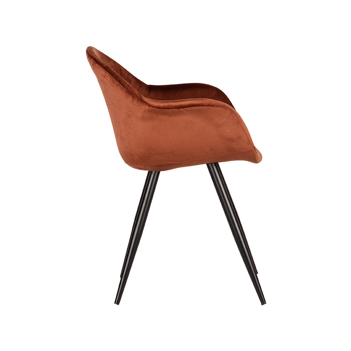 LABEL51 Eetkamerstoel Forli - Rust - Fluweel-Eetkamerstoelen-LABEL51