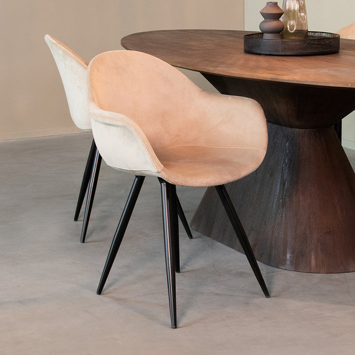 LABEL51 Eetkamerstoel Forli - Zand - Fluweel-Eetkamerstoelen-LABEL51