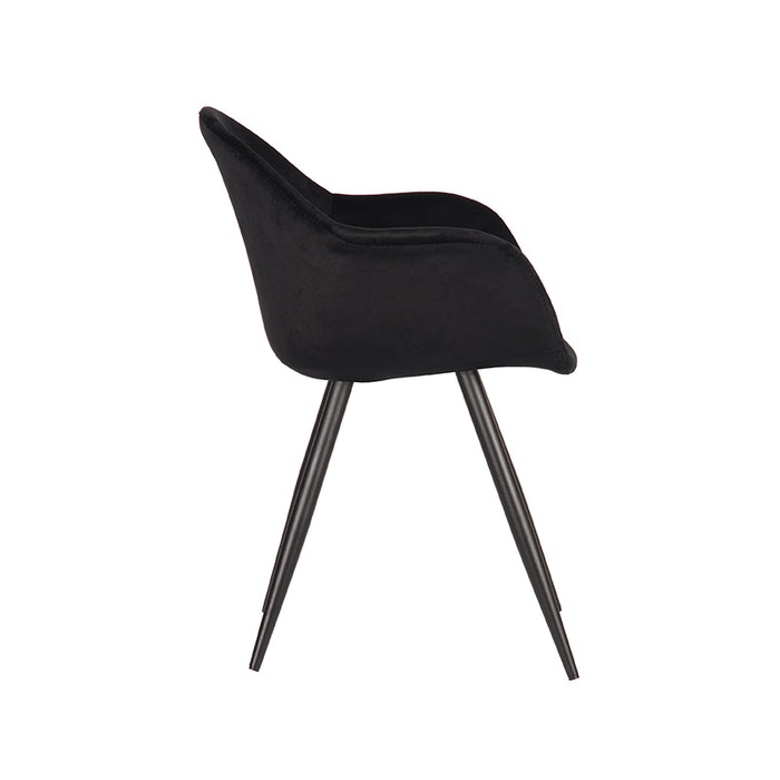 LABEL51 Eetkamerstoel Forli - Zwart - Fluweel-Eetkamerstoelen-LABEL51