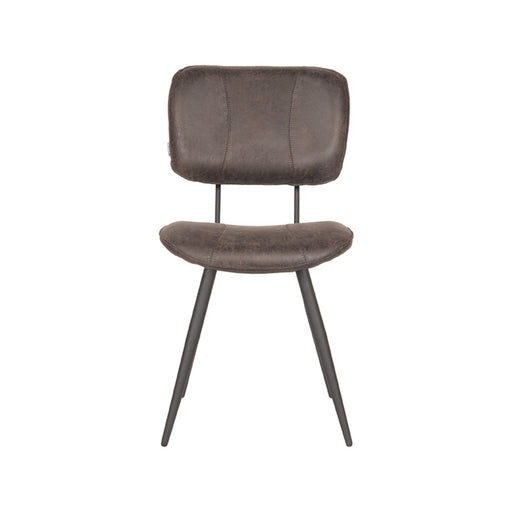 LABEL51 Eetkamerstoel Fos Antraciet Leder 49x60x87 cm-Eetkamerstoelen-LABEL51