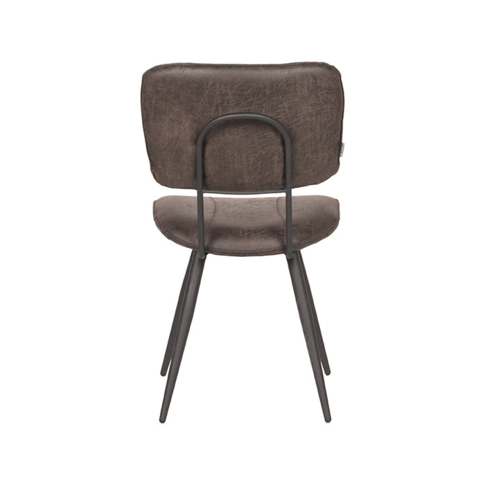 LABEL51 Eetkamerstoel Fos Antraciet Leder 49x60x87 cm-Eetkamerstoelen-LABEL51