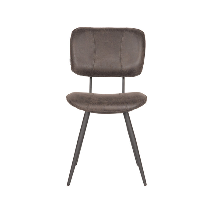 LABEL51 Eetkamerstoel Fos - Antraciet - Leder-Eetkamerstoelen-LABEL51