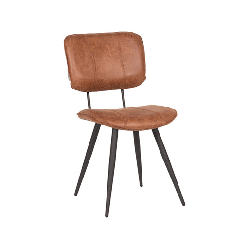 LABEL51 Eetkamerstoel Fos - Cognac - Leder - Zwart Metalen Frame-Eetkamerstoelen-LABEL51