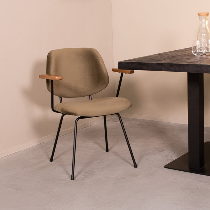 Eetkamerstoel Gastron - Hunter - Fluweel-Eetkamerstoelen-LABEL51