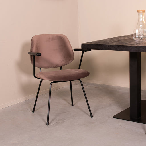 LABEL51 Eetkamerstoel Gastron - Taupe - Fluweel-Eetkamerstoelen-LABEL51