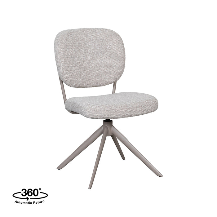 LABEL51 Dining Chair Geneva Natural Royal Boucle Taupe Metal