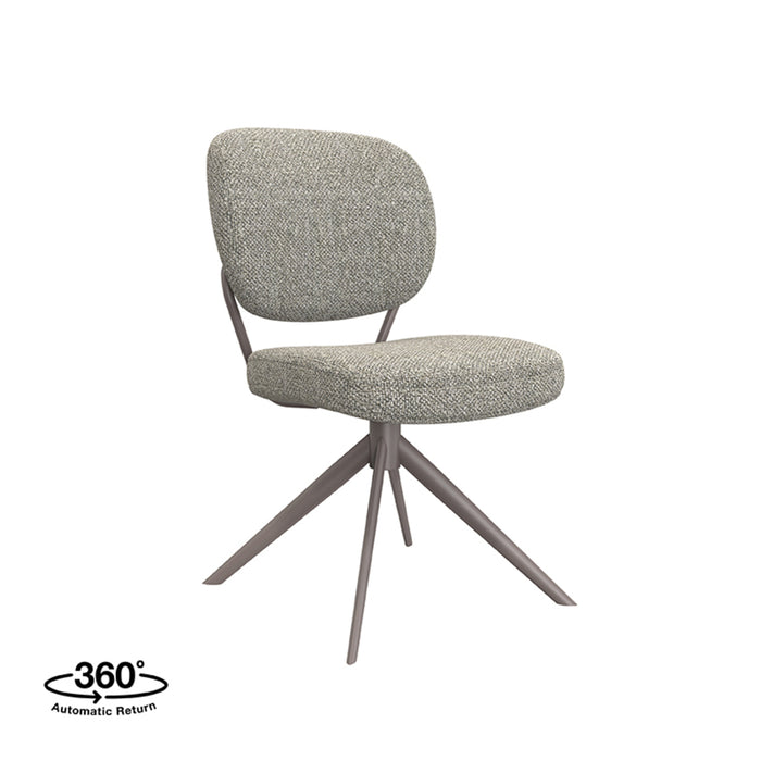 LABEL51 Eetkamerstoel Geneva - Truffel grijs - Boucle - Bronze Frame - Draaibaar-Eetkamerstoelen-LABEL51