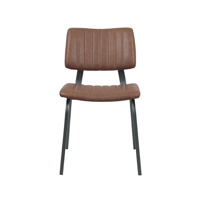 LABEL51 Eetkamerstoel Gusto - Bruin - PU-Leder - Black Frame-Eetkamerstoelen-LABEL51