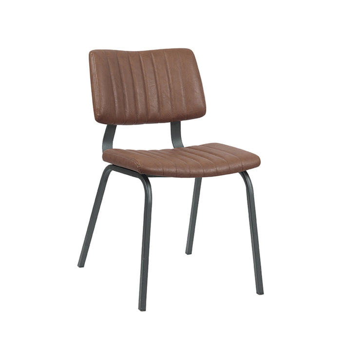 LABEL51 Eetkamerstoel Gusto - Bruin - PU-Leder - Black Frame-Eetkamerstoelen-LABEL51
