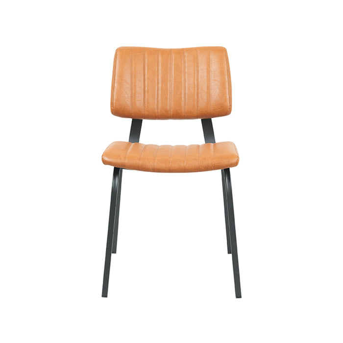 LABEL51 Eetkamerstoel Gusto - Cognac - PU-Leder - Black Frame-Eetkamerstoelen-LABEL51