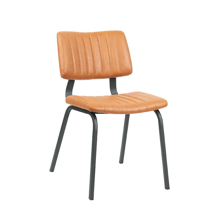 LABEL51 Eetkamerstoel Gusto - Cognac - PU-Leder - Black Frame-Eetkamerstoelen-LABEL51