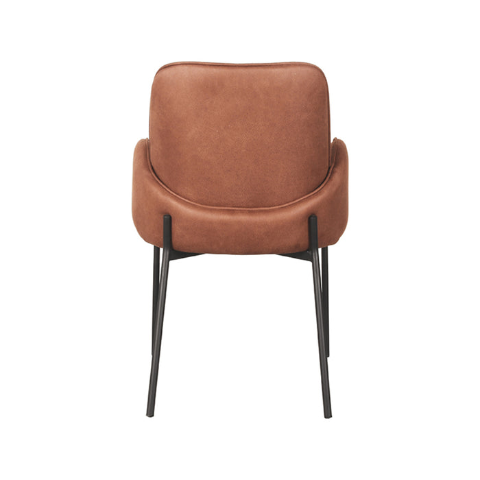 LABEL51 Eetkamerstoel Jari - Cognac - Microfiber - Black Frame-Eetkamerstoelen-LABEL51