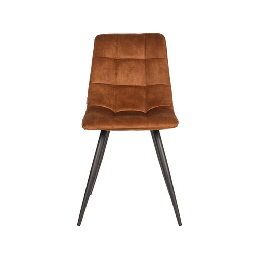 LABEL51 Eetkamerstoel Jelt - Oker - Velours - Zwart Metalen Frame-Eetkamerstoelen-LABEL51