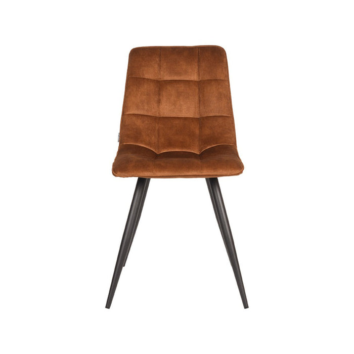 LABEL51 Eetkamerstoel Jelt - Oker - Velours - Zwart Metalen Frame-Eetkamerstoelen-LABEL51