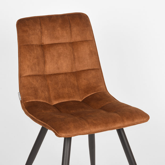 LABEL51 Eetkamerstoel Jelt - Oker - Velours - Zwart Metalen Frame-Eetkamerstoelen-LABEL51