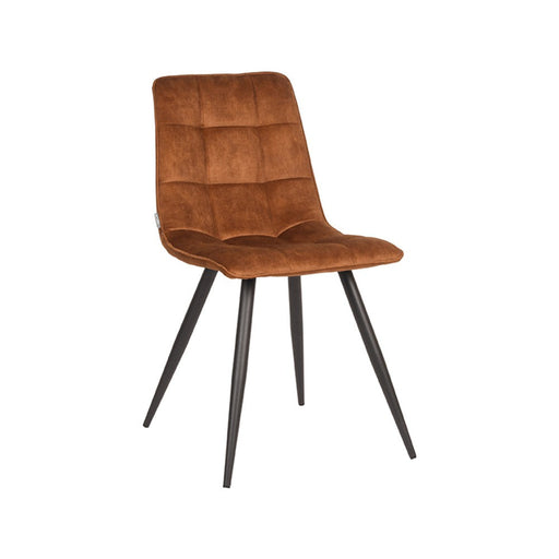LABEL51 Eetkamerstoel Jelt - Oker - Velours - Zwart Metalen Frame-Eetkamerstoelen-LABEL51
