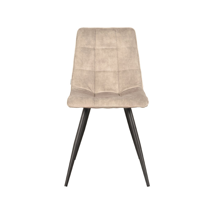 LABEL51 Eetkamerstoel Jelt - Zand - Velours - Zwart Metalen Frame-Eetkamerstoelen-LABEL51
