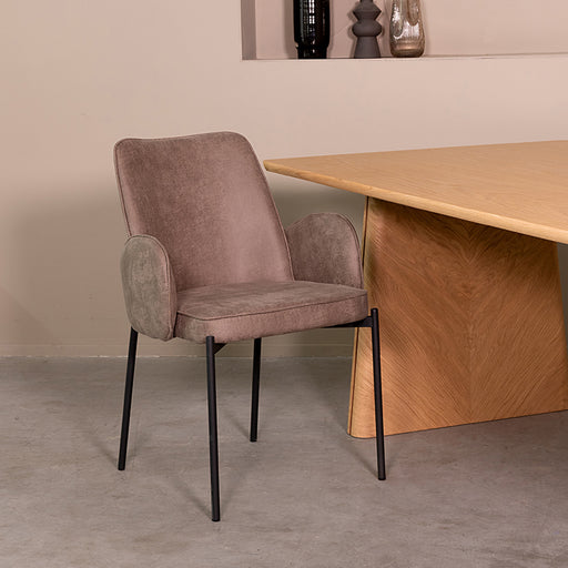 LABEL51 Eetkamerstoel Joni - Taupe - Micro Suede-Eetkamerstoelen-LABEL51