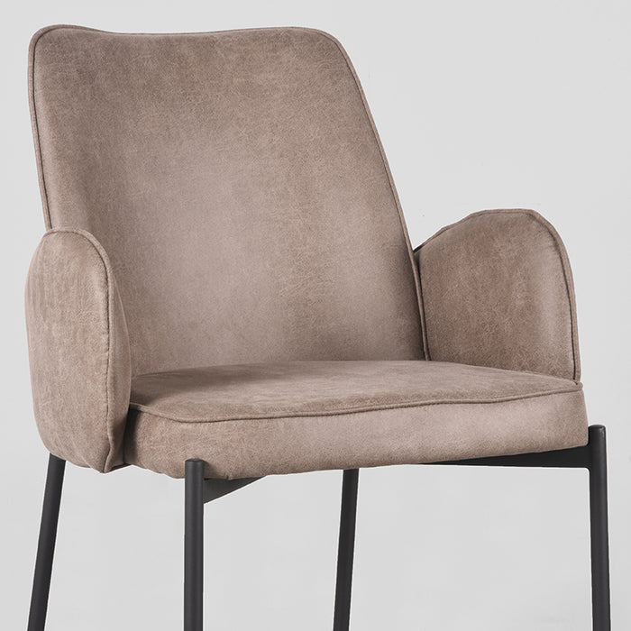 LABEL51 Eetkamerstoel Joni - Taupe - Microfiber-Eetkamerstoelen-LABEL51