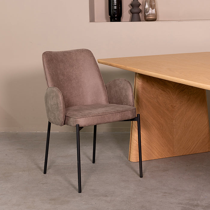 LABEL51 Eetkamerstoel Joni - Taupe - Microfiber-Eetkamerstoelen-LABEL51