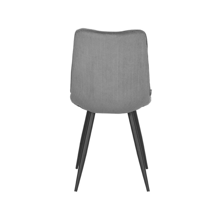 LABEL51 Eetkamerstoel Jort - Donkergrijs - Ribcord - Black Frame-Eetkamerstoelen-LABEL51