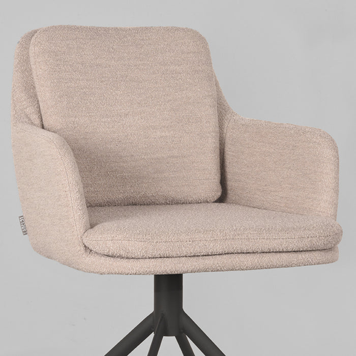 LABEL51 Eetkamerstoel Joy - Naturel - Boucle - Draaibaar-Eetkamerstoelen-LABEL51