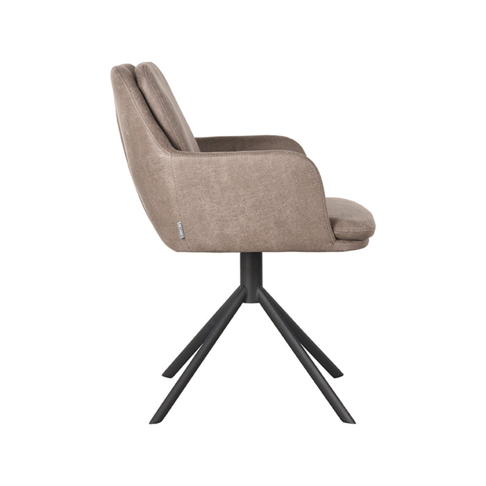 LABEL51 Eetkamerstoel Joy - Taupe - Micro Suede - Draaibaar-Eetkamerstoelen-LABEL51