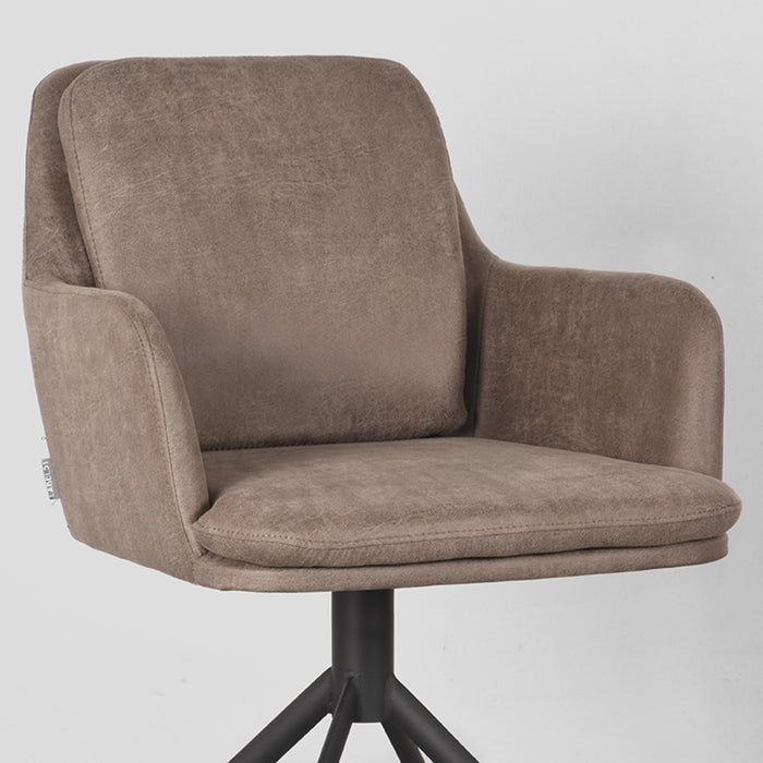 LABEL51 Eetkamerstoel Joy - Taupe - Micro Suede - Draaibaar-Eetkamerstoelen-LABEL51